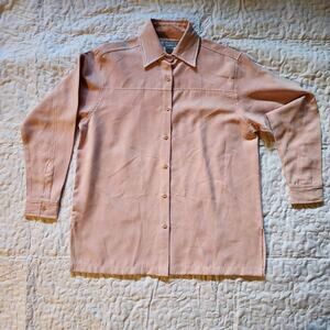 Chandler Hill Suede Feel Shirt Womens Size Small Pink Office Coquette Soft Girl